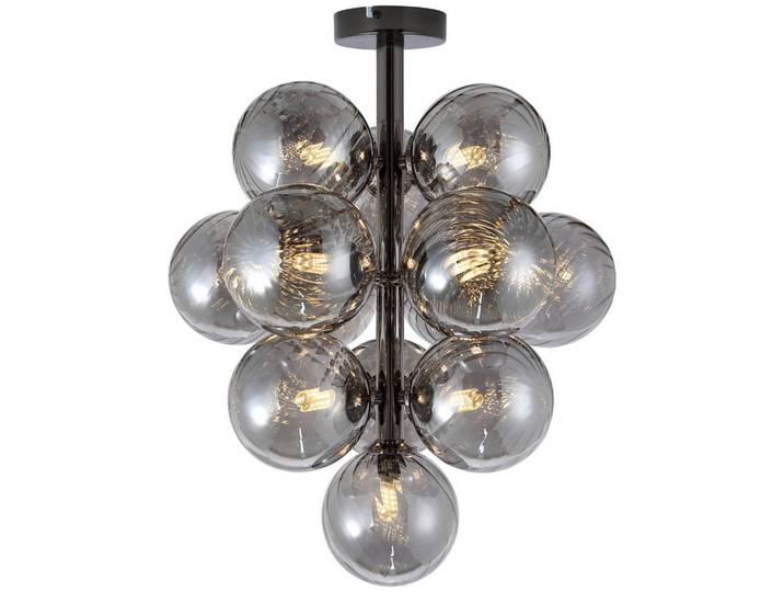 Collett's Monde Deckenleuchte, Schwarzchrom, Metall, Glas, 50 cm, Lampen & Leuchten, Innenbeleuchtung, Deckenleuchten, Deckenleuchten