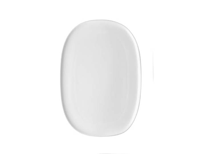 Alessi Itsumo NF07/22 25 - Plat de Service Ovale Design\, Usage Quotidien\, Esthétique Minimale\, en Porcelaine Blanche