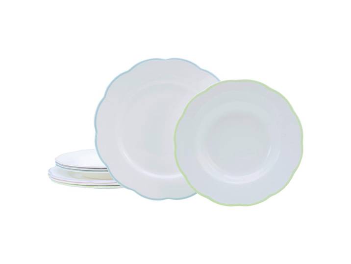Tafelservice 8 -Teilig. Steingut, multicolor