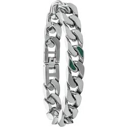 Holzkern Herrenarmband Edelstahl Bodyguards Türkis/Silberfarben