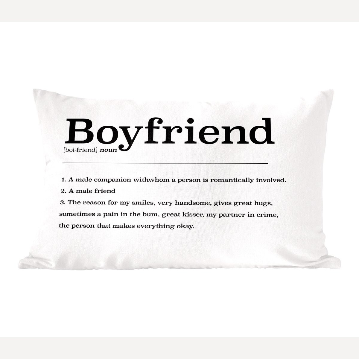 PillowMonkey Sierenkussen Woordenboek Vriend Quotes B/D/H: 50 x 30 cm