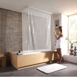 Kleine Wolke Eckduschrollo Komplett-Set weiß gestreift 132 cm & 56 cm x 240cm