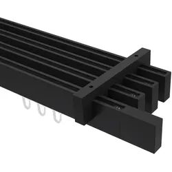 GARDINENSTANGE INNENLAUF Smartline Lox 200 cm, 4-läufig, 14x35 mm Schwarz