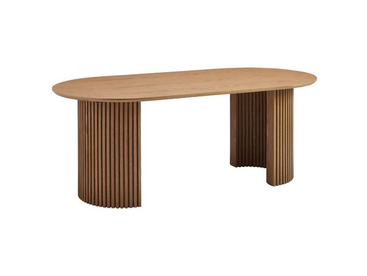 Mid.you Esstisch, Eiche, Holz, Weide, furniert, oval, Sockel, 200x75x100 cm, Esszimmer, Tische, Esstische, Esstische oval