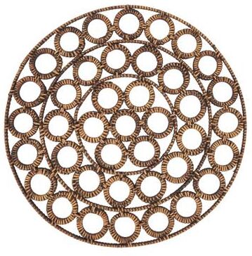 Saro Lifestyle "Rustic Rattan Loop Placemat (Set of 4) - 15""x15"""