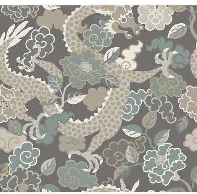 A-Street Prints Yanci Stone Dragon Wallpaper