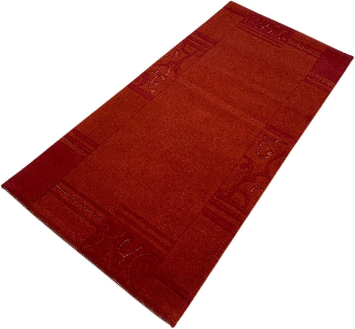 Handgeknoopt Nepal tapijt Rood - Oosters wollen tapijt - B/D: 70 x 140 cm