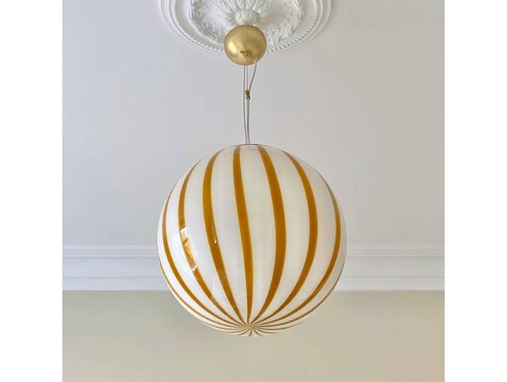 Lampe suspendue circulaire moderne à rayures colorées, style bonbon, LED artistique, sphérique, pour chambre d'enfant, chambre à coucher, salon, boutique, décoration de la maison