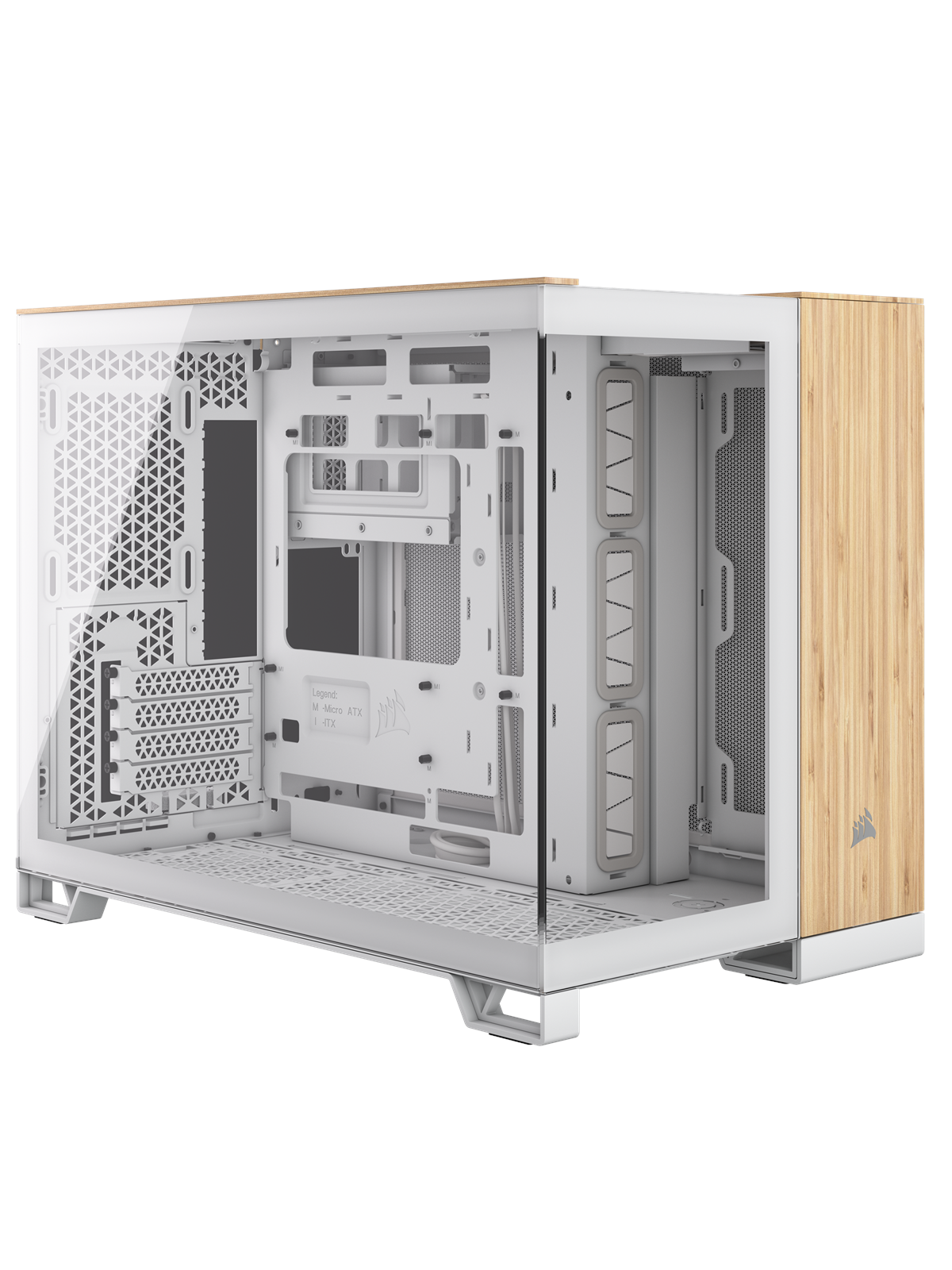 Corsair 2500X - White/Bamboo - Gehäuse - Miditower
