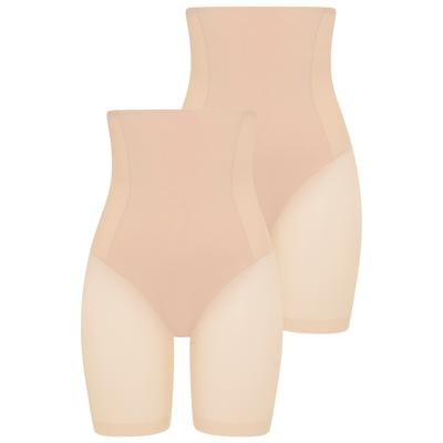 Shapinghose YSABEL MORA, Damen, Gr. XXL, beige, Obermaterial: 73% Polyamid, 27% Elasthan, figurbetont, Unterhosen, hoch geschnitten, längeres Bein mit Tüll, Anti-Scheuer-Effekt