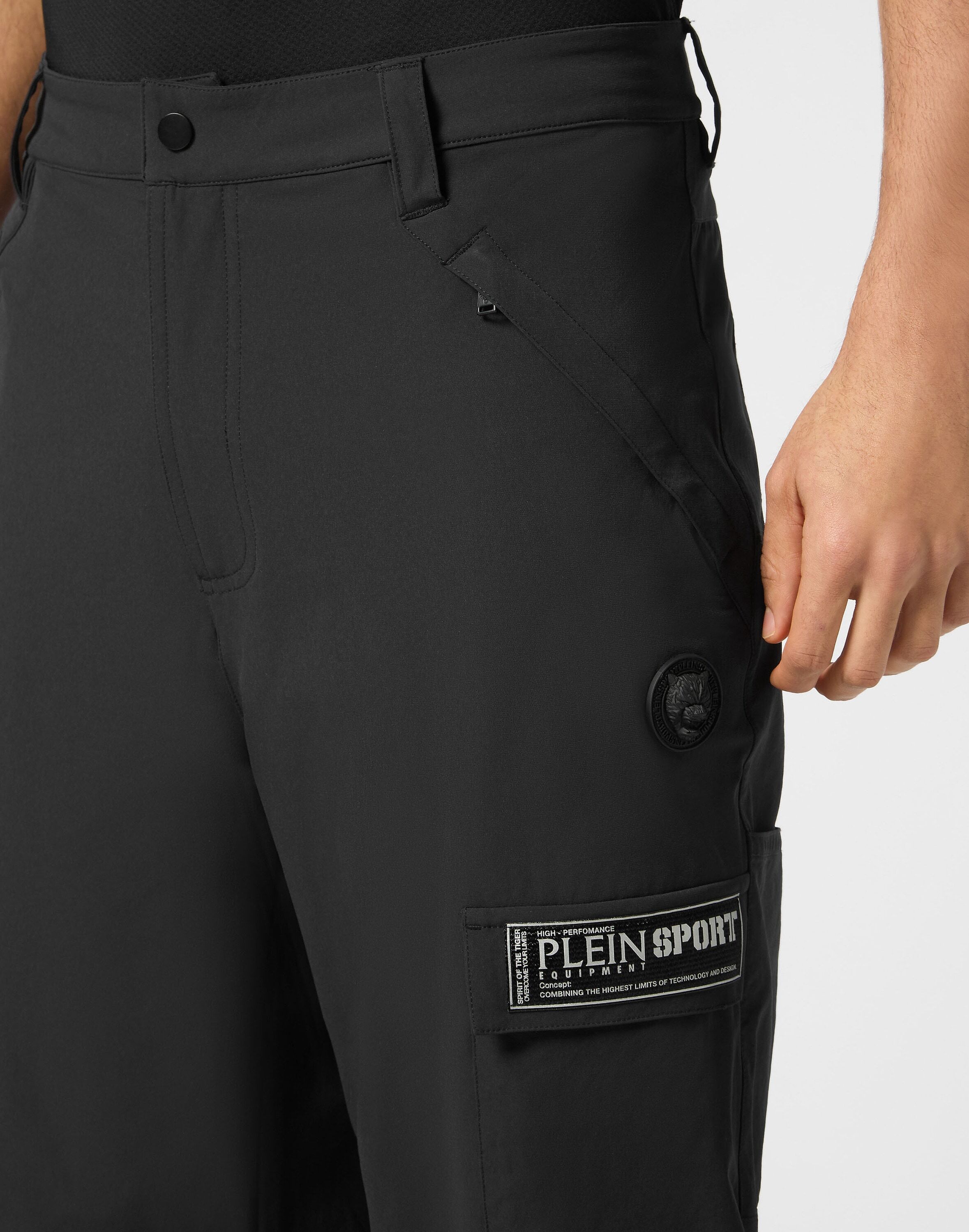 Cargohose PLEIN SPORT "Scratch", Herren, Gr. 5XL, US-Größen, schwarz (02, schwarz), Obermaterial: 89% Polyamid, 11% Elasthan, Hosen Cargohose