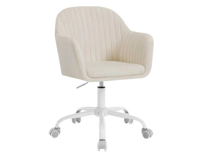 WOLTU Chaise de bureau en velours avec accoudoirs et roues Chaises de jeu relevables à dossier haut Chaise de maquillage d'étude ergonomique réglable en hauteur