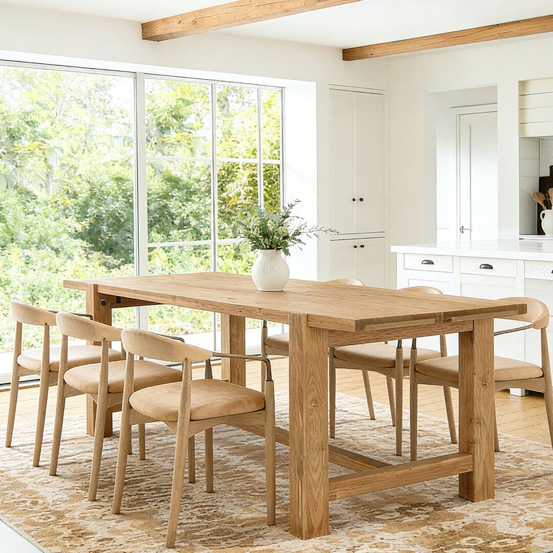 Blue Elephant Solid Wood Dining Table Natural Wood