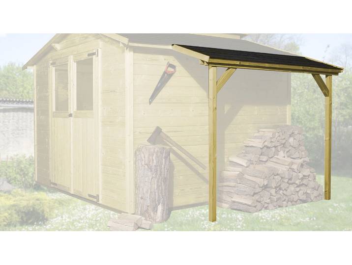 Schleppdach WEKA, braun (eiche hell lasiert), B:95cm H:0cm T:200cm, Massivholz, Gartenhaus-Anbaudächer, Schleppdach, für modernes Schraubsystem, 95 x 205 cm, lasiert