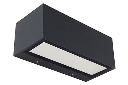 Lutec Gemini moderne wandlamp antraciet/grijs/zwart van aluminium en metaal