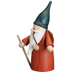 Seiffener Volkskunst Räucherfigur Wichtel Wanderer Größe 16 cm