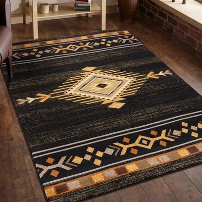 Conrad Trading Llc "Southwest Fever Rectangle Rug Black 5'3"" x 7'3"", 5'3"" x 7'3"", Black"