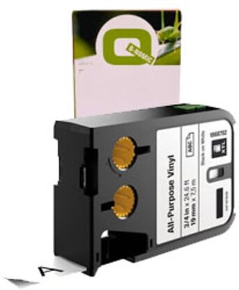 Q-Nomic 1868752 XTL cinta vinilo negro sobre blanco 19mm
