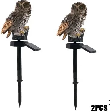 Universal Stock Owl Solar Garden Lights Waterproof LED Solar Lawn Lamp For Outdoor Garden Decor brown