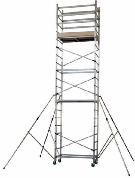 Facal Alto 620 - Trabattello professionale in alluminio - 4 ruote frenanti - Altezza 6,20m