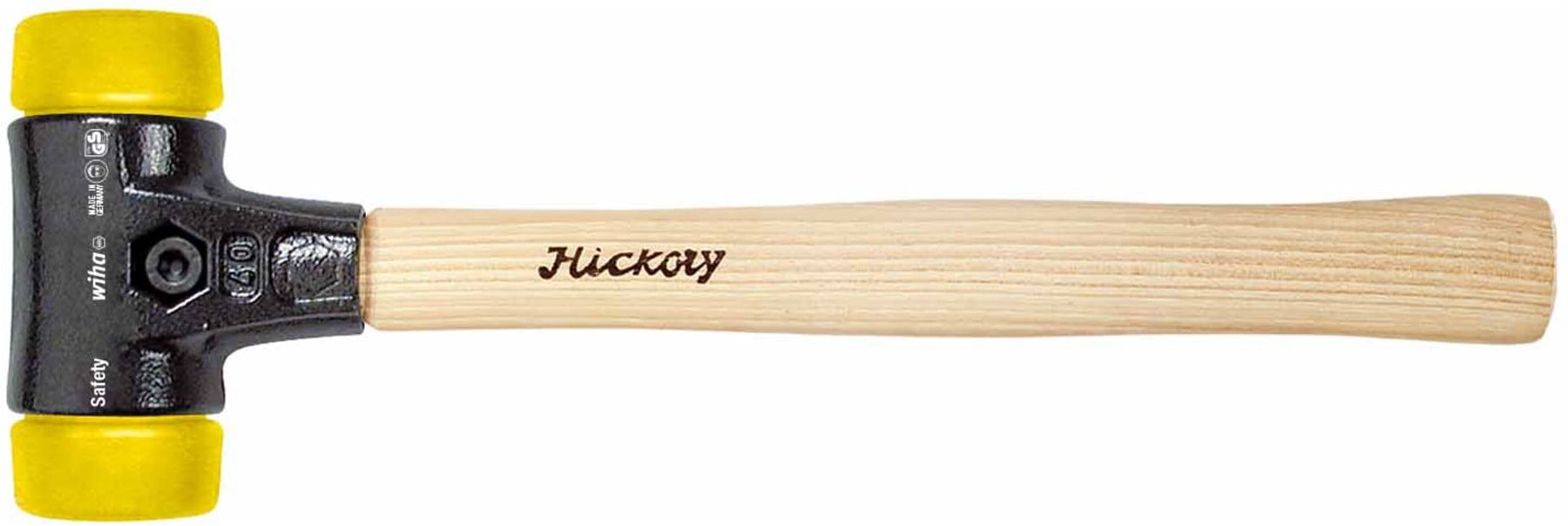 Wiha Schonhammer Safety mittelhart/mittelhart mit Hickory-Holzstiel, Rund-Schlagkopf 30 mm (26640)