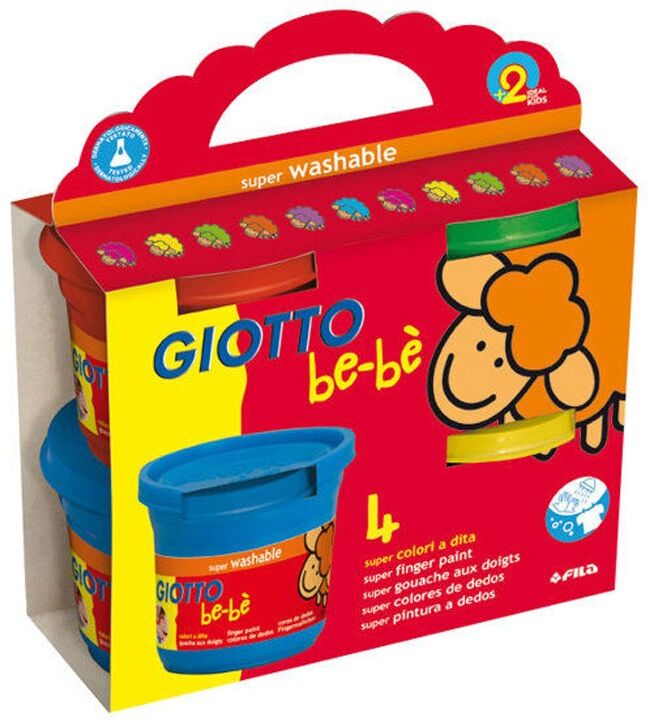 Set 4 Pot 150 ML Gouache à doigt Giotto Be-Bè
