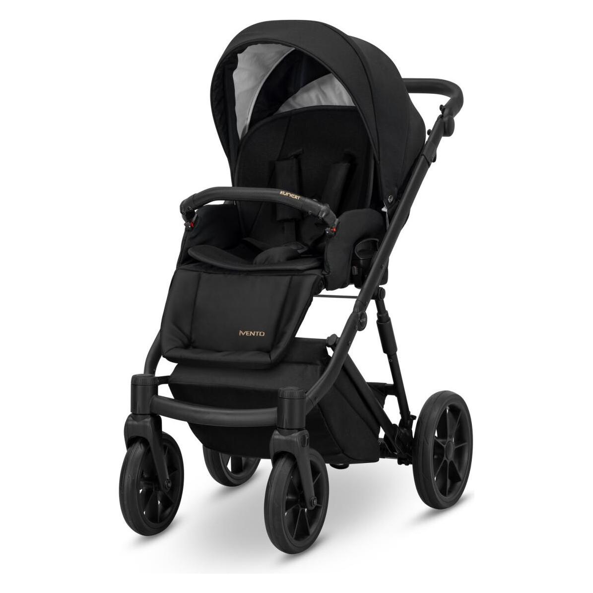 Kunert Ivento 3in1 Kinderwagen in Schwarz mit schwarzem Rahmen und umfangreicher Ausstattung (65280364)