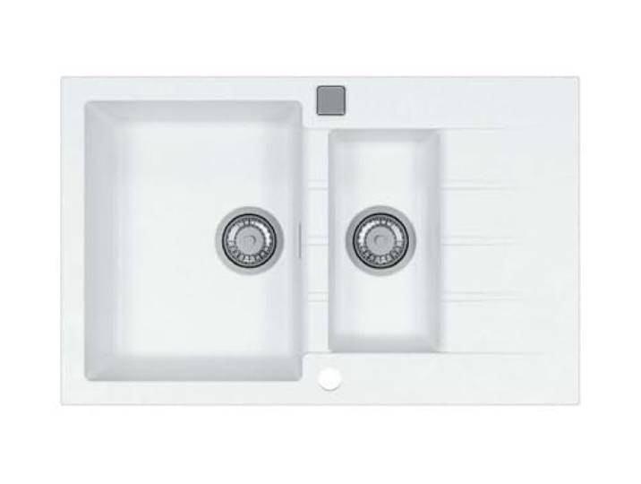 Alveus 1131357 CADIT 70 Einbauspüle Granit mit Abtropffläche, weiß