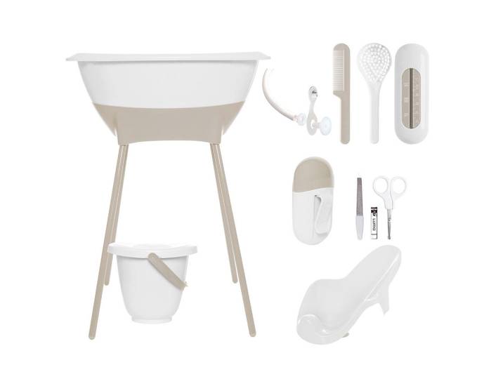 Luma Babybadeset White, Weiß, Kunststoff, 8-teilig, 40x46x79 cm, Grüner Punkt, Pflegen, Baden, Babybadewannen