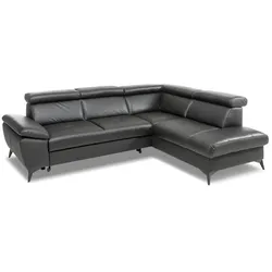 Ecksofa Rio Leder Schwarz