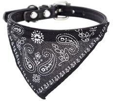 Inspired Finds Paws & Prints Adjustable Pet Bandana Collar For Cats And Small Dogs black