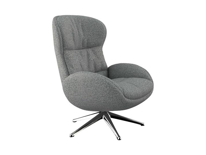Relaxsessel, Bouclé, Navy Blau, 70×104×79 cm, Ergonomisch, Drehbar, Flexlux