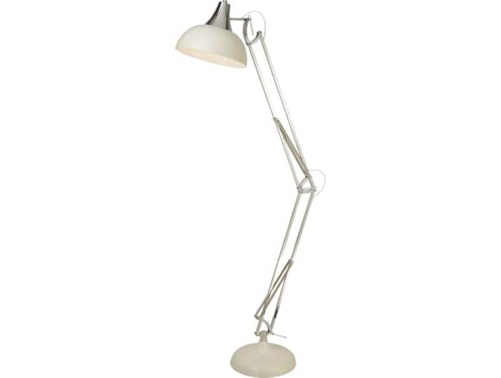 Searchlight Lighting Stehleuchte mit Gelenk, XXL, Metall, Cremeweiß und Chrom, E27, max. 60 cm, Höhe 170 cm, GOLIATH FLOOR