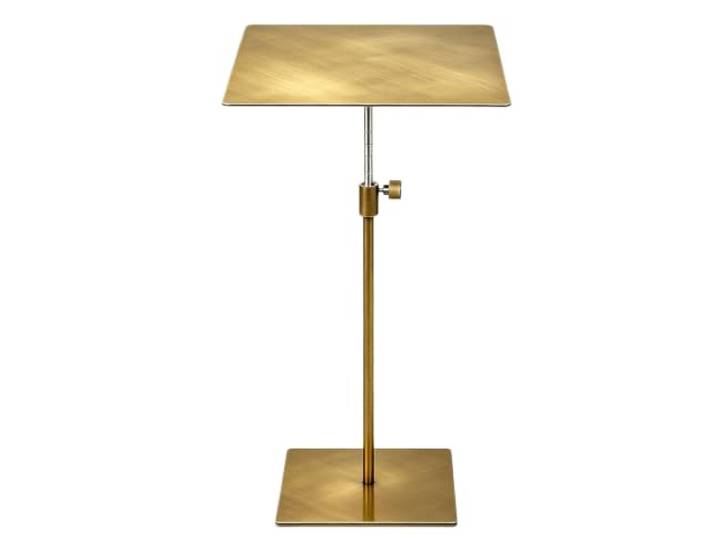 Yopappol Multi Scene Gold Höhenverstellbarer Beistelltisch, Platzsparender Kneipentisch Aus Gebürstetem Edelstahl Für Schlafzimmer, Sofa, Büro, Bar, Terrasse, Pflanzenpräsentation(Top 35cm)