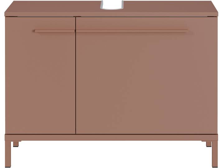 Waschbeckenunterschrank GERMANIA Waschbeckenunterschrank , braun (toffee), B:80cm H:59cm T:34cm, Holzwerkstoff, Metall, Schränke, Waschbeckenunterschrank, Waschbeckenunterschrank mit Siphonausschnitt