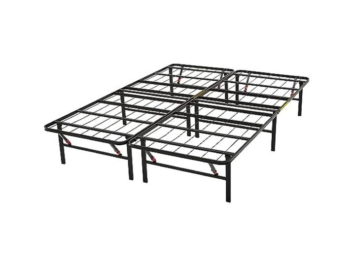 Amazon Basics Klappbares Plattform-Bettgestell, kein Werkzeug für Montage erforderlich, Unterbettaufbewahrung, Schwarz, 140 x 200 x 35.5 cm