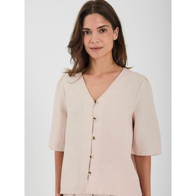 Funktionstop NORR "NORR Top Lineo", Damen, Gr. 40, rosa (light rose), Obermaterial: 70% Viskose, 30% Leinen, Tops
