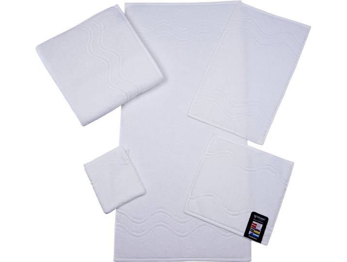 Waschhandschuh ROSS Cashmere feeling , weiß, B:16cm L:22cm, Frottier, Baumwolle, Handtücher, Waschhandschuh, mit Wellen-Bordüre