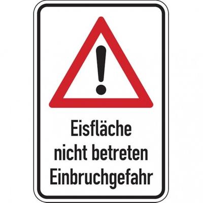 Dreifke® Hinweisschild, Eisfläche nicht betreten, Aluverbund, - 400x600x2 mm Aluverbund