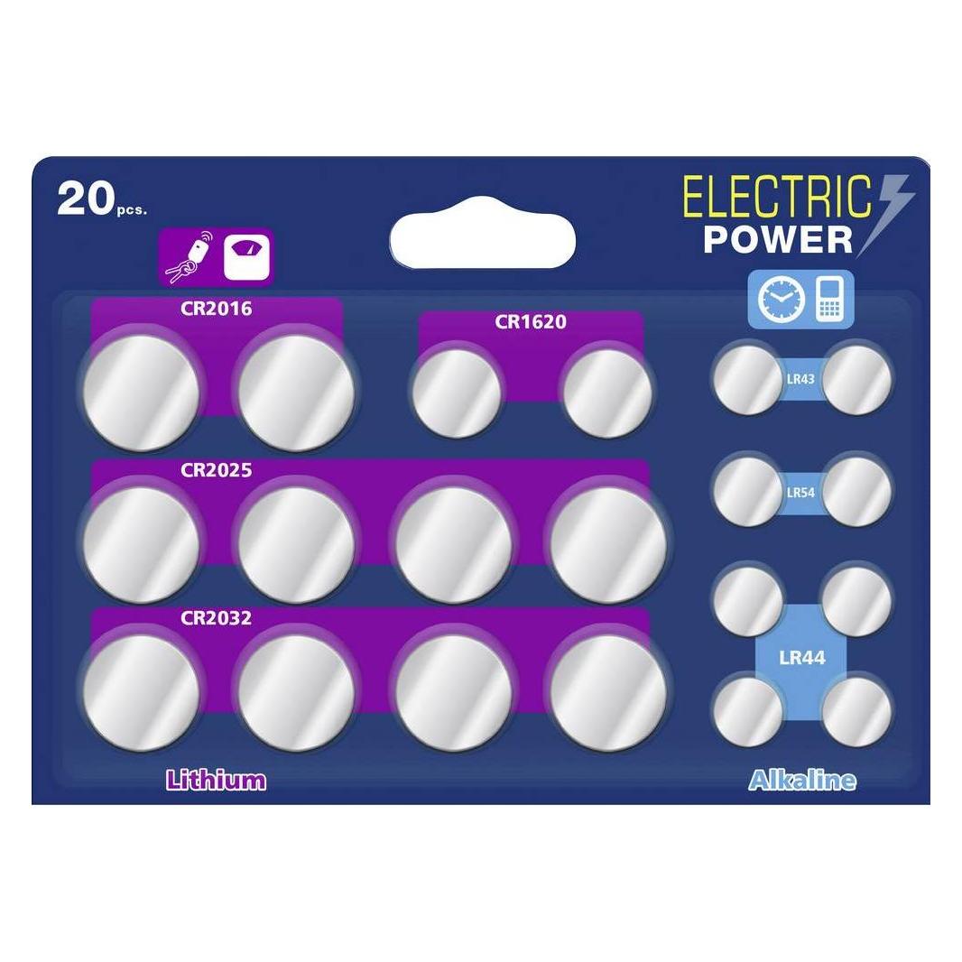 Varta Electric Power (20 Stk., AG10, CR1620, CR2016, CR2025, CR2032, LR43) (1587232)