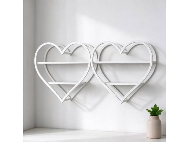 Wand-Weinregal, Metall-Flaschenregal, Schwebendes Bar-Regal in Herzform Robuster Metallrahmen, Vertikales Design, Dekoratives Bar-Display, Vielseitige Ablage(White)