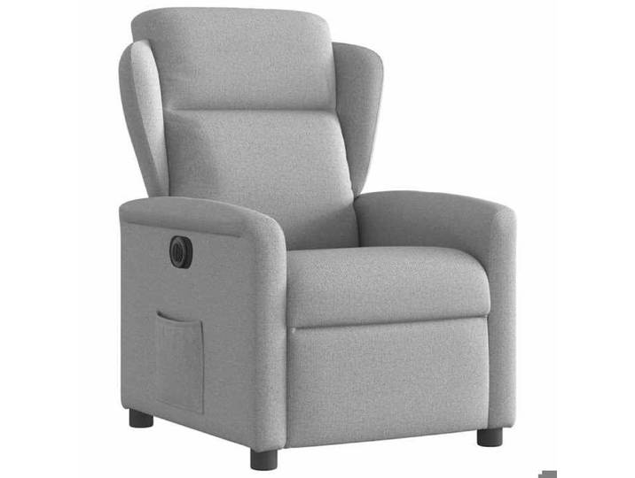 Siège inclinable - Gris - Fauteuil inclinable électrique - 1 place - gris nuage tissu 78x95x100 cm F5482