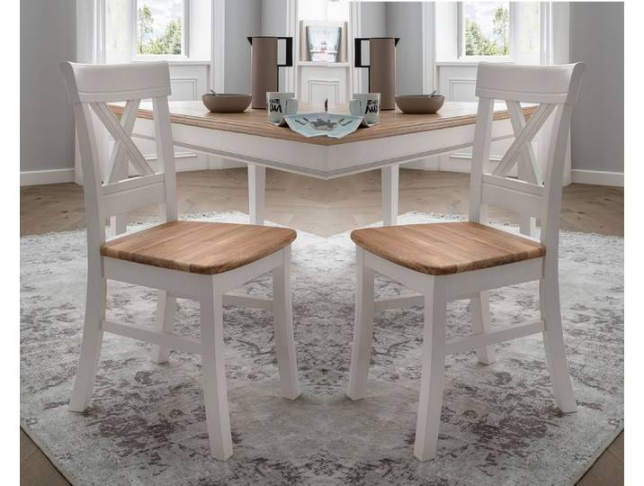 Esszimmerstuhl 2er Set 'Jale' Kiefer & Eiche massiv WZ-0622