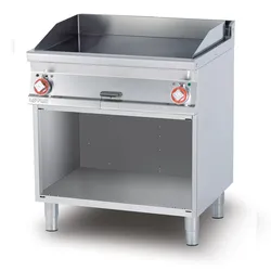 Redcook Elektrische glatte Frittierplatte zwei Kochzonen auf offenem Fach. Gestell aus rostfreiem Stahl. Abmessungen 80x70,5 h 90 cm. Modell FTL-78ET