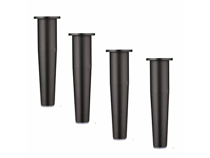 JGHITROME Möbelbeine, Möbelstützfüße, 4 Stück, Metall, Sofa-Ersatzbeine, DIY-Stützfüße, Bettfüße, Aluminiumlegierung, Schrankfüße, verstellbare Höhe 0 ~ 15 mm (schwarz, 15 cm)