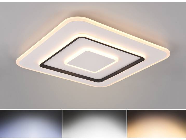 Flache Deckenleuchte JORA mit Fernbedienung, 60x60cm