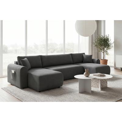 Wohnlandschaft OTTO HOME "JONAA Feinstruktur, U-Form, 311 cm. -OTTO. Verlässliche Qualität", anthrazit, B:311cm H:79cm T:52cm, Sofas, Wohnlandschaft, Tonnentaschen-Federkern, Bettkasten, Schlafsofa (133/270), Topseller