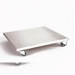 Möbelroller / Pflanzenroller (Profi) 50x50 cm, Edelstahl, 300kg, Doppelrollen + Bremse, Marke: Szagato, Made in Germany