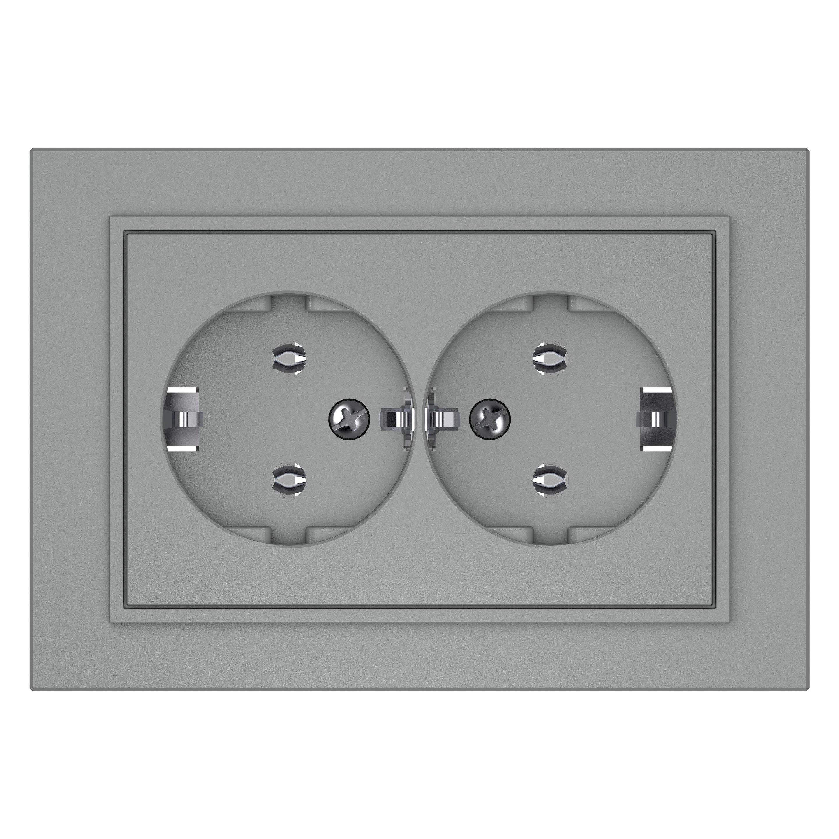 Vila SOCKET 2PLACE GREY RP16-021 QR1000 (RP16-021 plm)