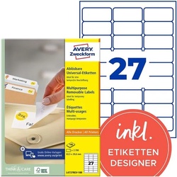 Avery Zweckform 2700er-Pack Universal Klebeetiketten »L4737REV-100« weiß